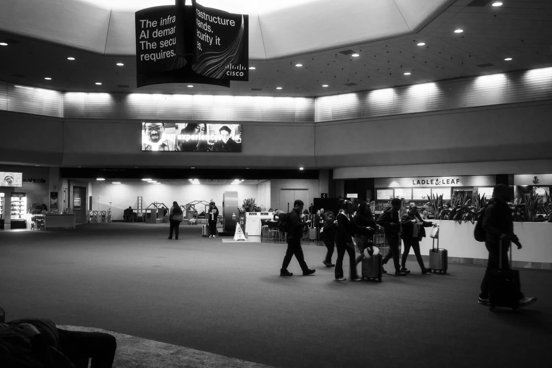 Frequent traveler moving through an airport for recurring trips